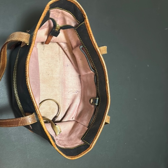 Dooney & Bourke Black and Tan Leather Tote - Picture 4 of 6